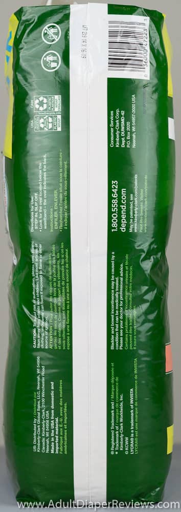 Depend Fit-Flex Moderate Womens Small Medium Underwear Bag Right With UPC