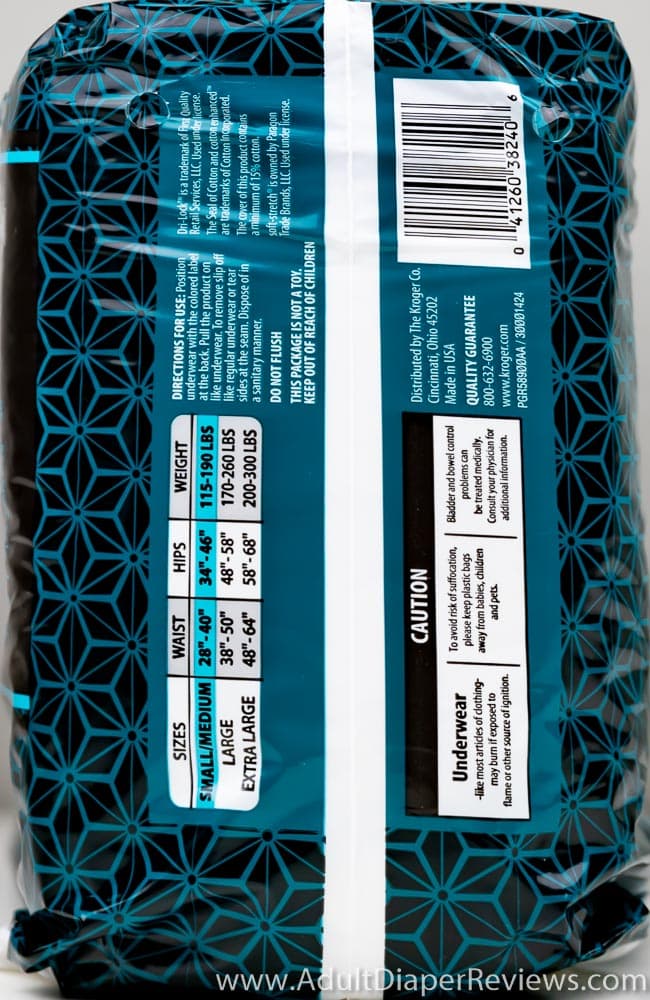 Kroger Overnight Underwear Small Medium Bag Right With UPC