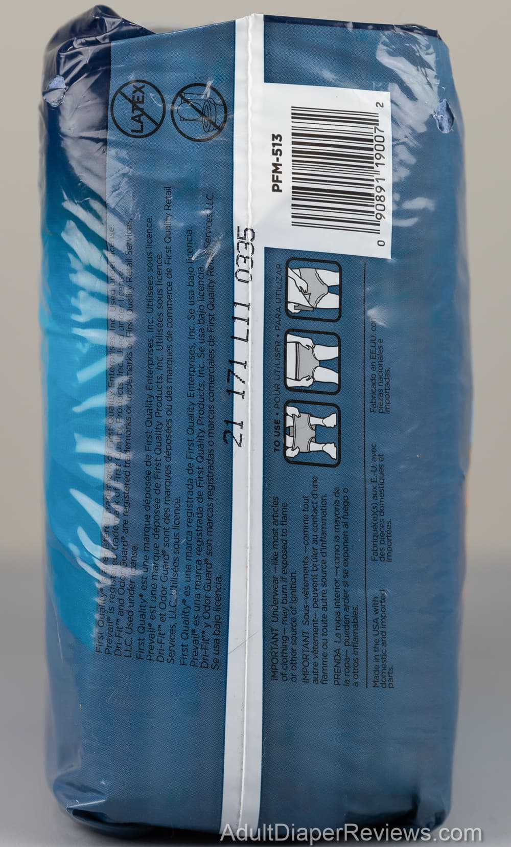 Prevail Per-fit Daily Underwear Mens Extra Absorbency Large Bag Right with UPC